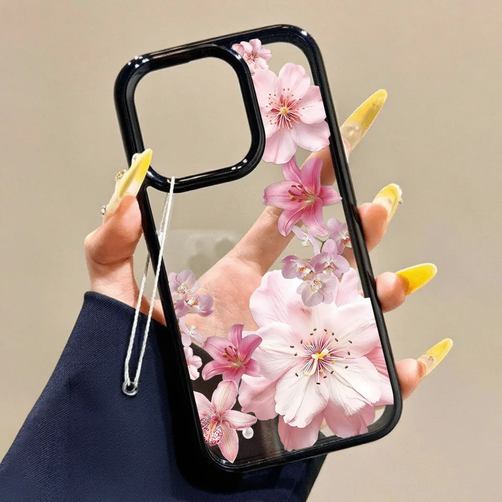 Чехол для телефона с цветком розовой лилии для iphone 16 pro - Фотография_2