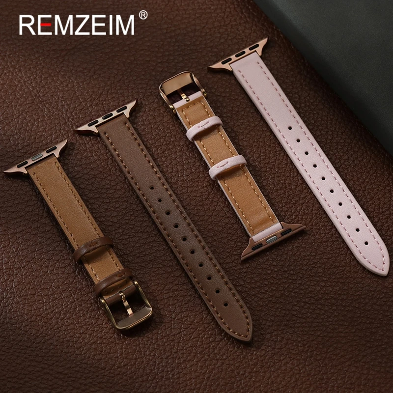 Женский тонкий кожаный ремешок для apple watch - Фотография_2