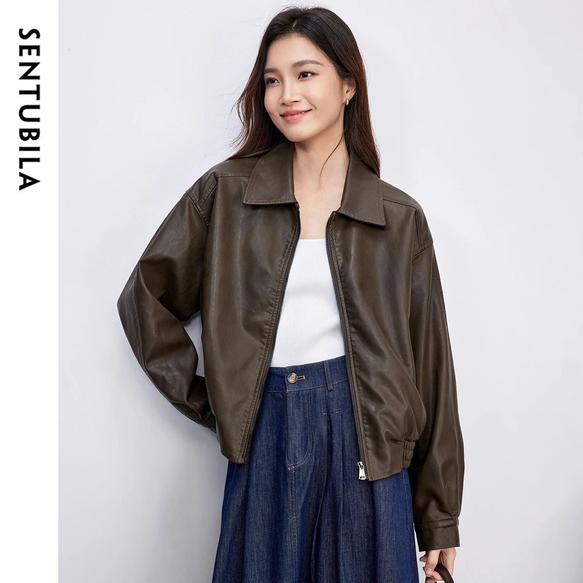 Sentubila женская кожаная куртка - Фотография_3