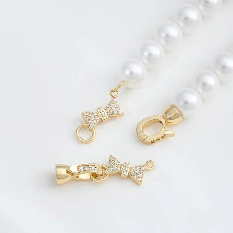 14-каратная позолоченная жемчужная застежка с бантом - Фотография_2