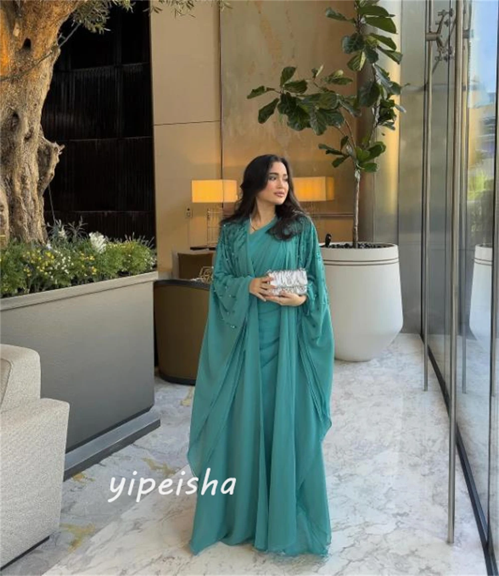 Шифоновое платье jiayigong со складками и бисером - Фотография_3