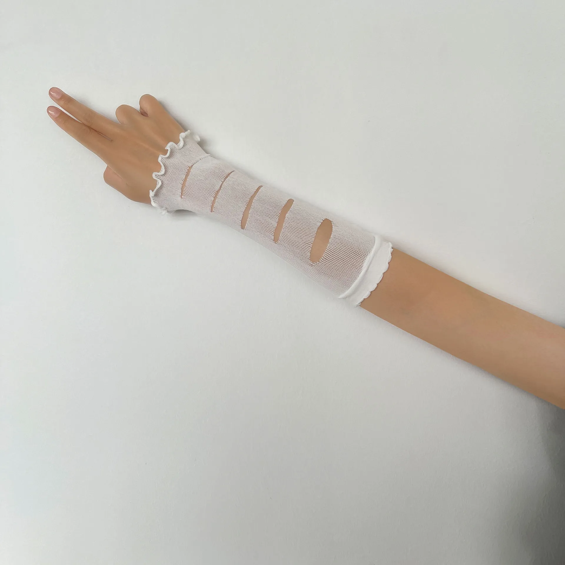 Рваные кружевные солнцезащитные консилеры в стиле жевателя для девочек jk - Фотография_3