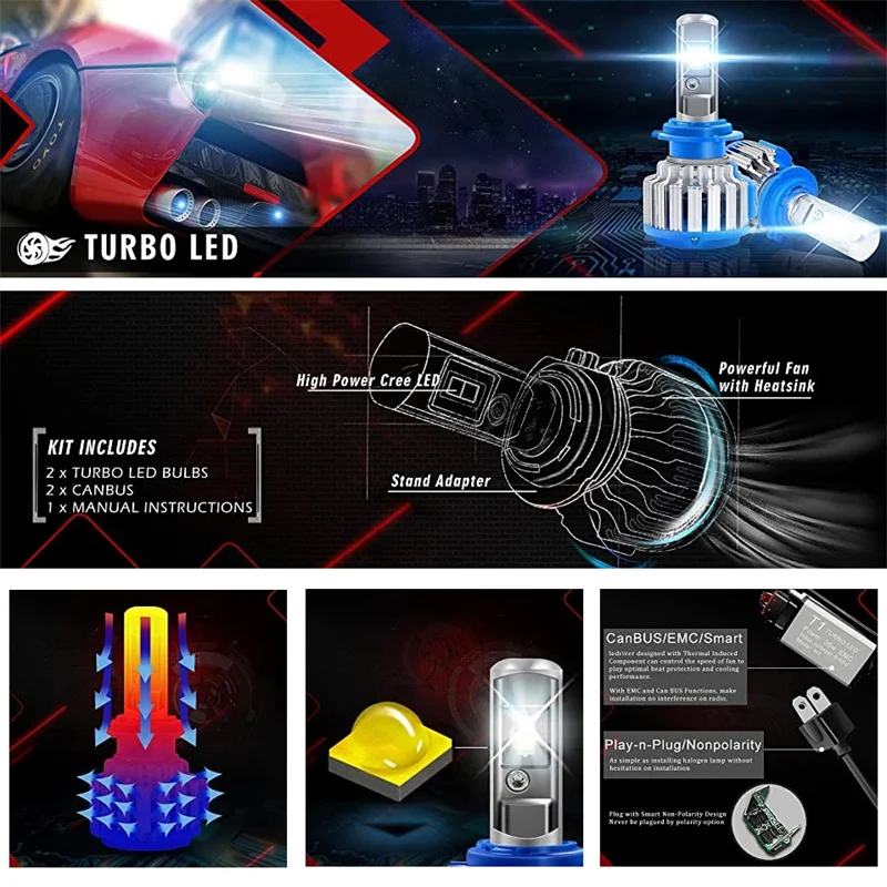 Turbo led t1 h4 h7 светодиодная - Фотография_3