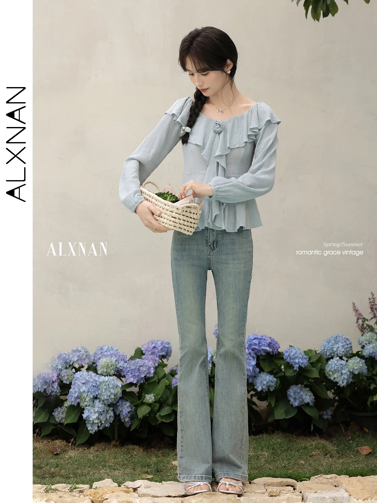 Alxnan синяя рубашка больших размеров - Фотография_3