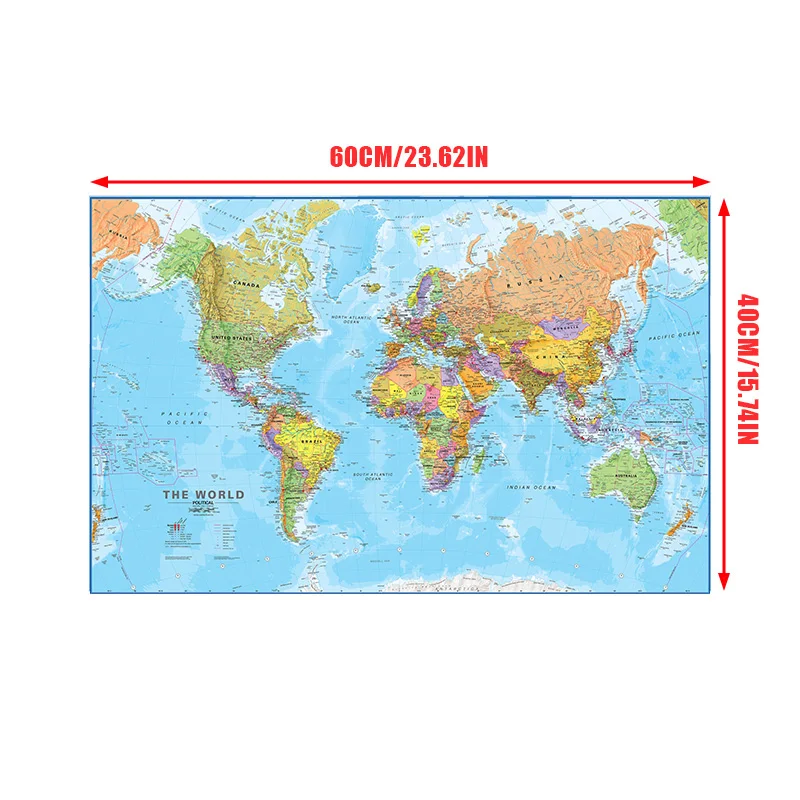 Карта мира на английском языке 60*40 см - Фотография_5