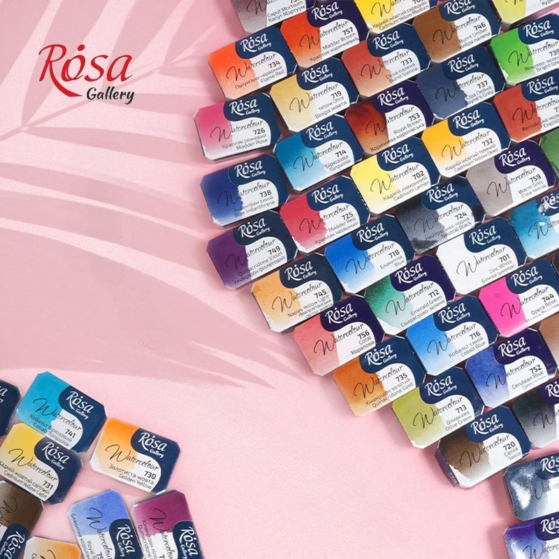 Rosa однотонная акварельная краска художника