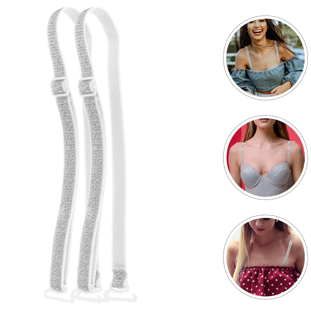 2 пары блестящих регулируемых бретелей для бюстгальтера