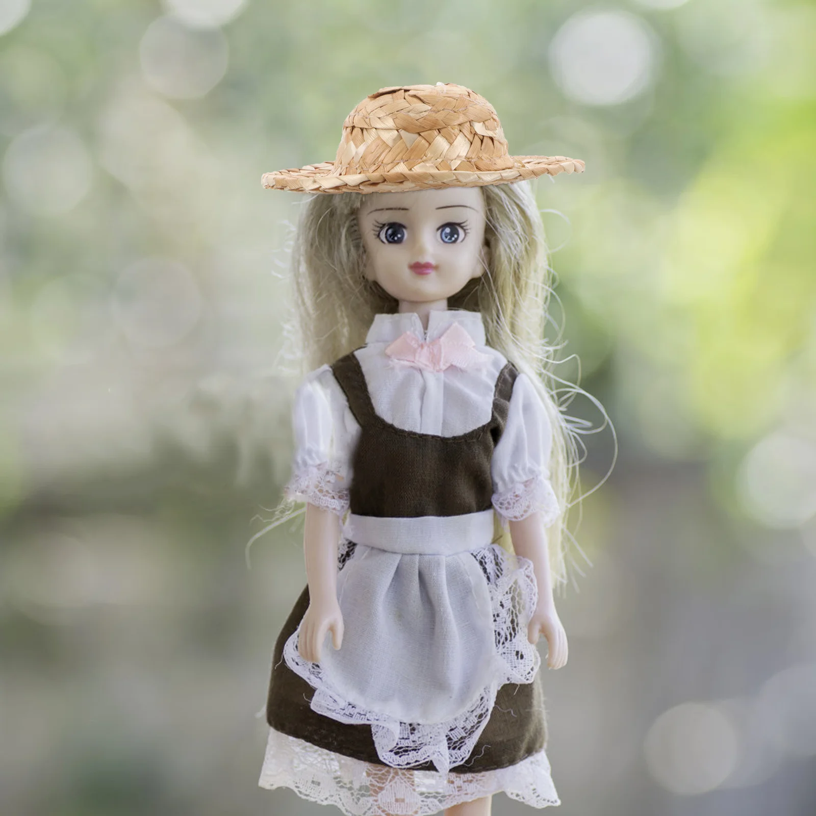 Крошечные соломенные шляпы для кукольного домика диаметром 8 см - Фотография_6