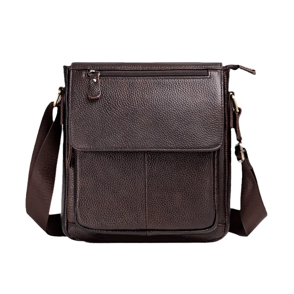 Мужская кожаная сумка через плечо в стиле ретро - Фотография_4