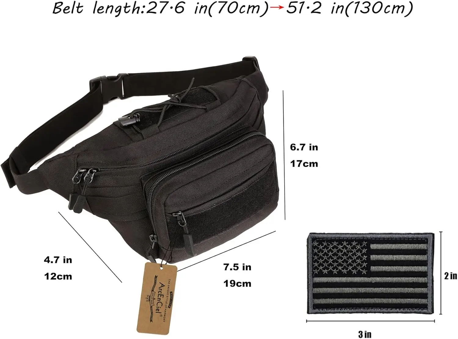 Arcenciel тактическая поясная сумка для мужчин - Фотография_2