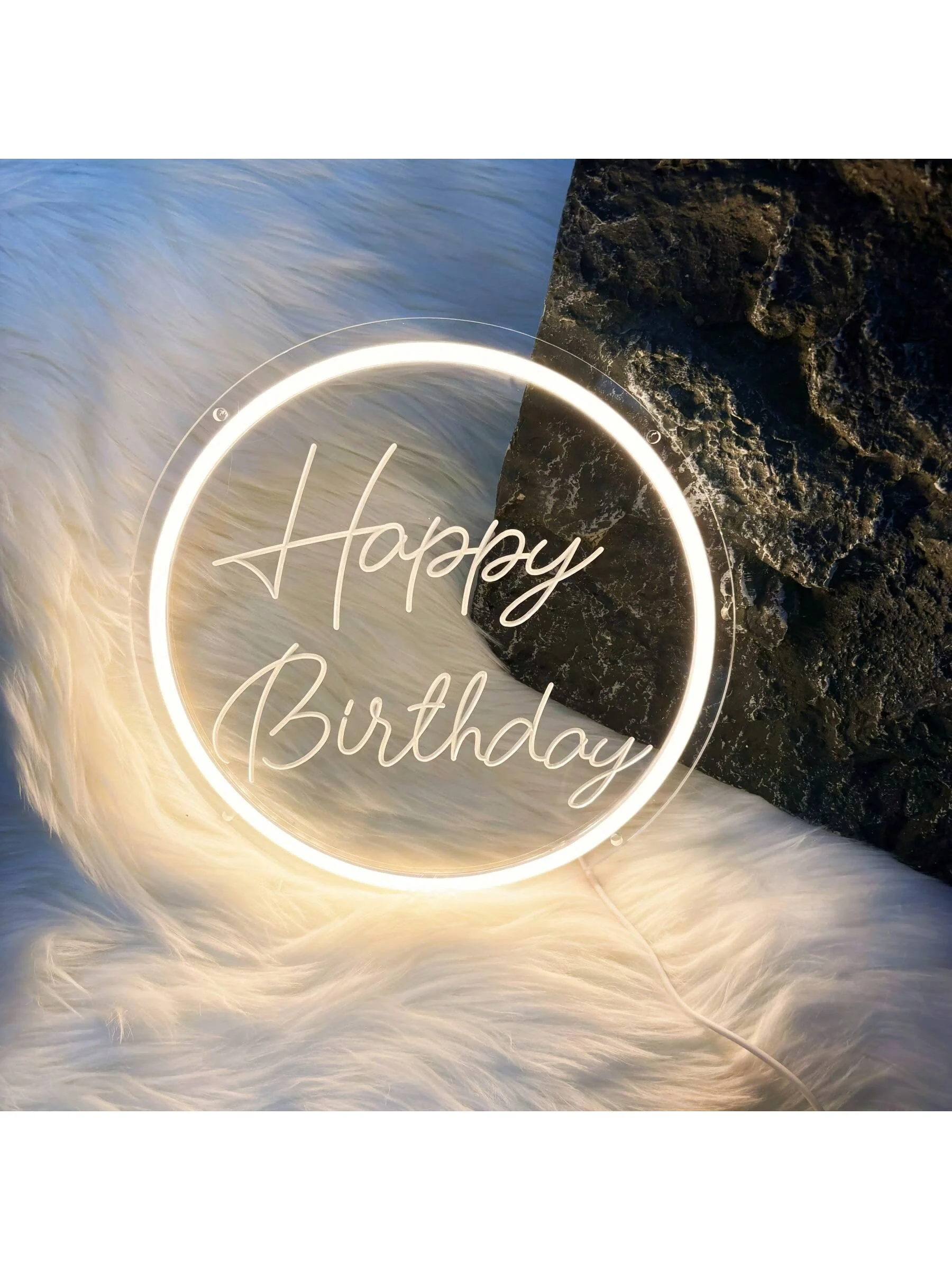 Неоновая вывеска с днем рождения для декора стен - Фотография_4