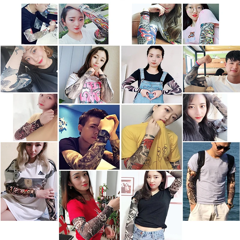 Новые модные мужские рукава с татуировкой на руку с цветком - Фотография_4