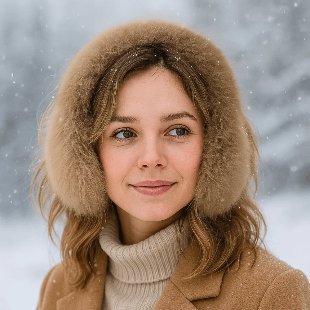 Зимние теплые мягкие плюшевые наушники - Фотография_3