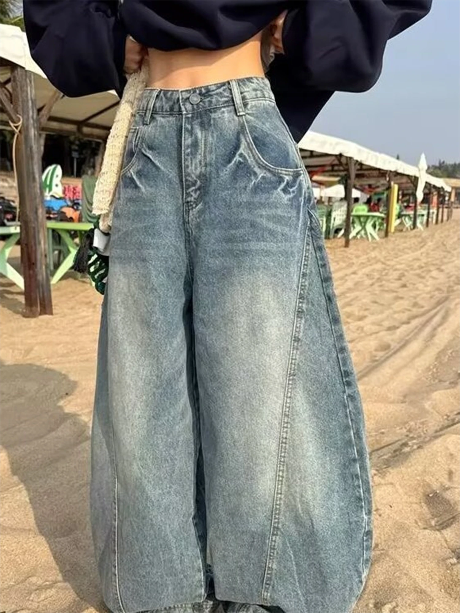 Y2k женские светло-голубые винтажные - Фотография_3