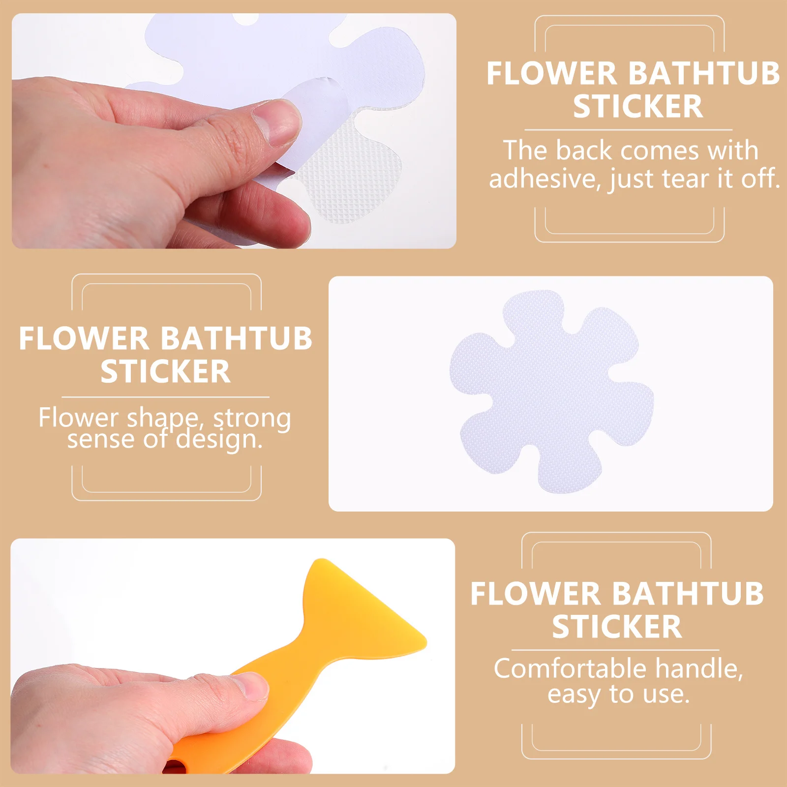 Наклейки для ванны в форме цветка - Фотография_2