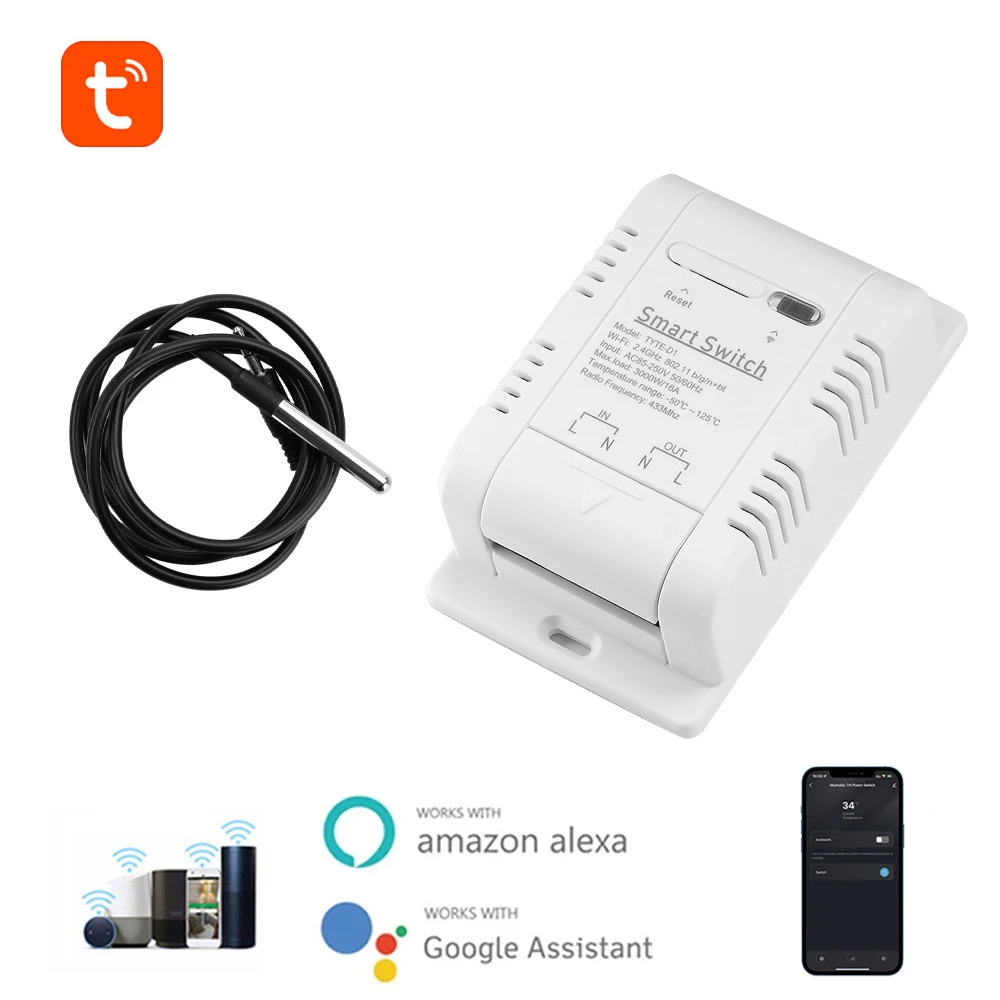 Tuya wi-fi 16a умный переключатель - Фотография_3