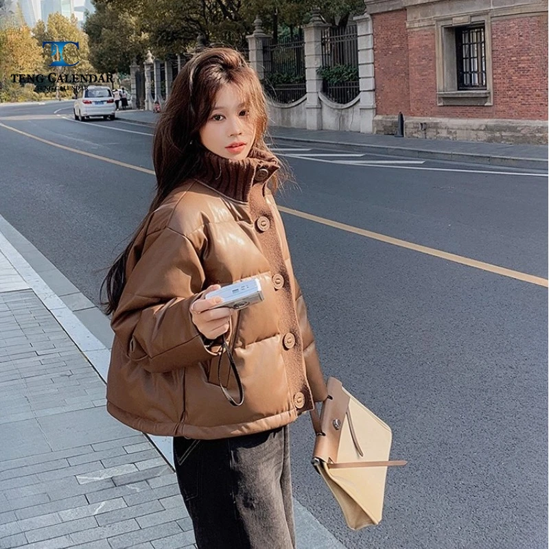 Высококачественная кожаная куртка и пуховик melad coffee color - Фотография_4