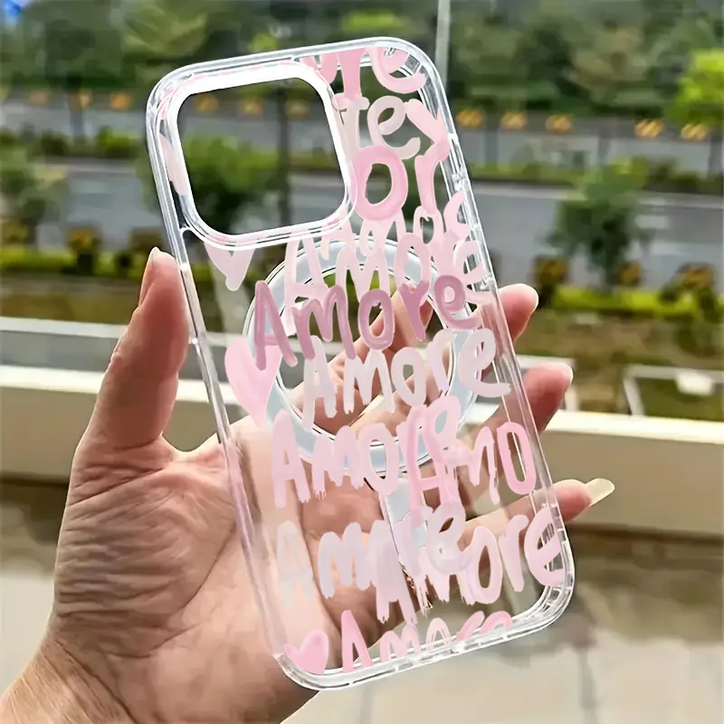 Чехол для телефона amore-love romantic pink lettering для iphone 17