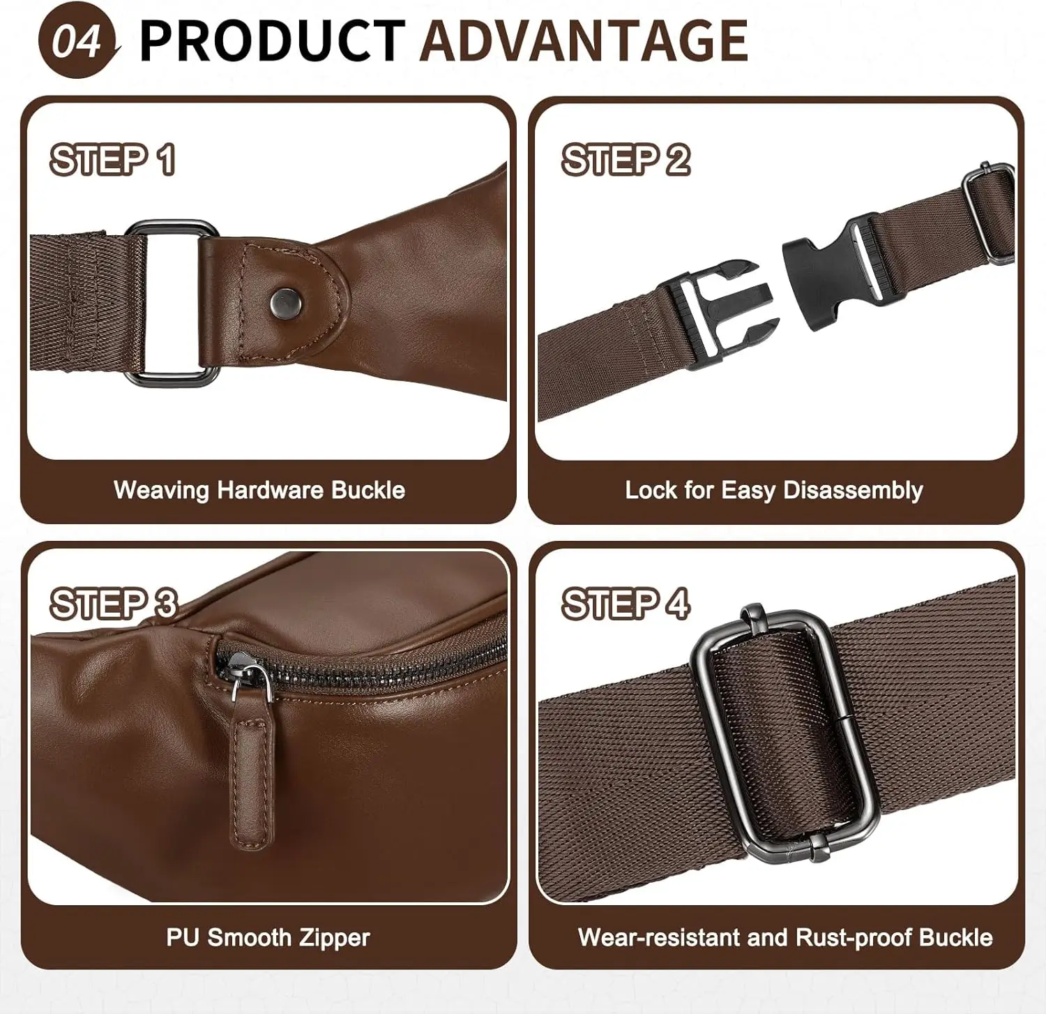 Поясная сумка из мягкой кожи для женщин и мужчин - Фотография_6