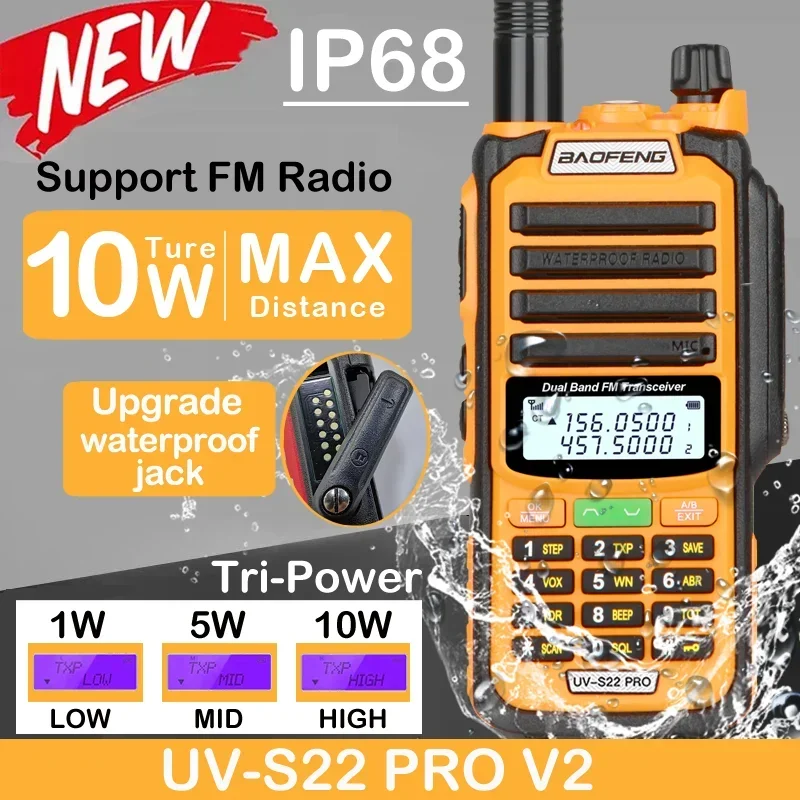 Baofeng uv s22 pro v2 ip68 водонепроницаемое