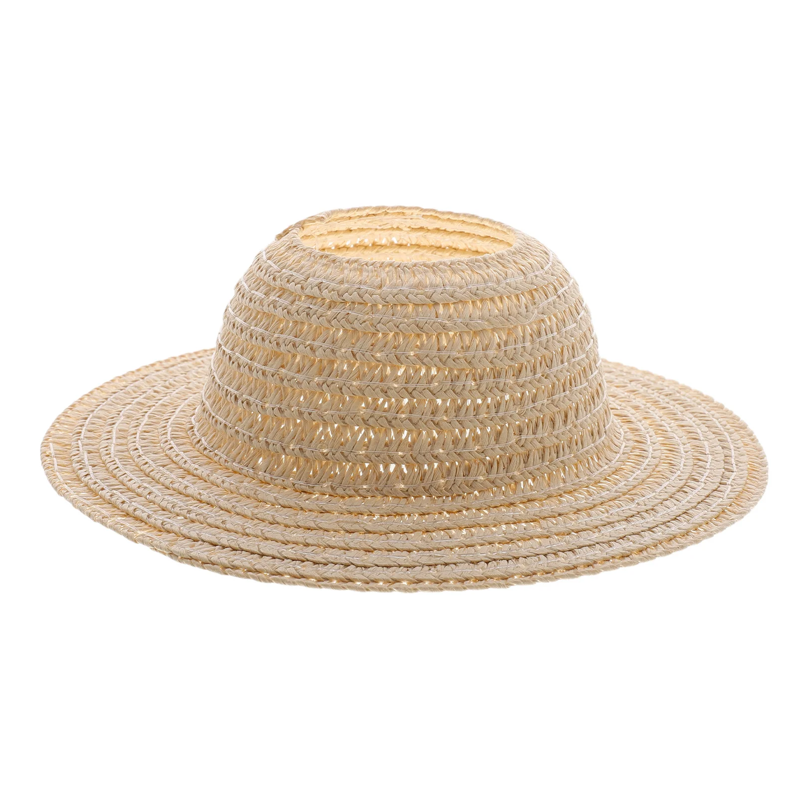 Мини-тканая соломенная шляпа 13 см с открытым верхом - Фотография_3