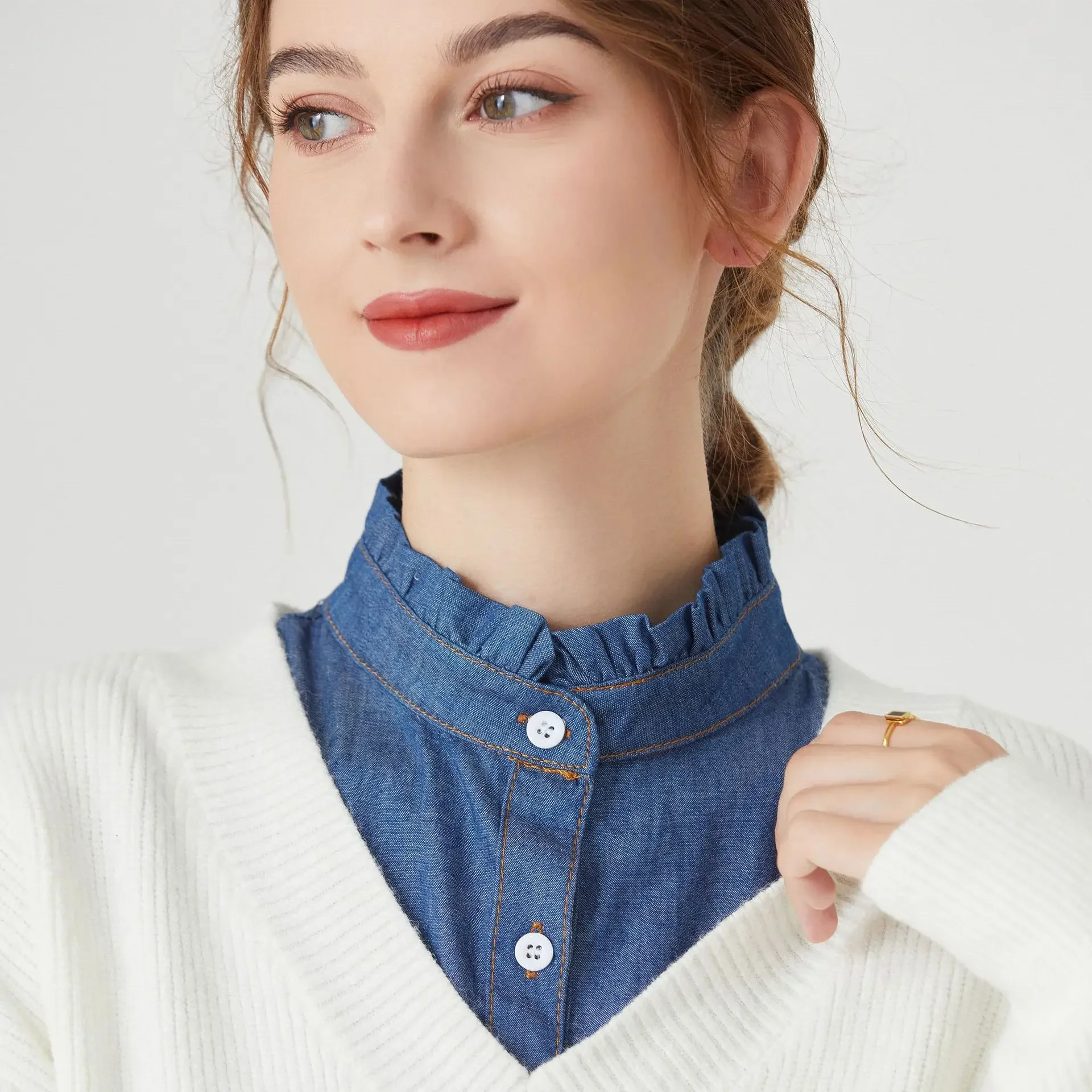 Женский кружевной воротник-стойка - Фотография_3