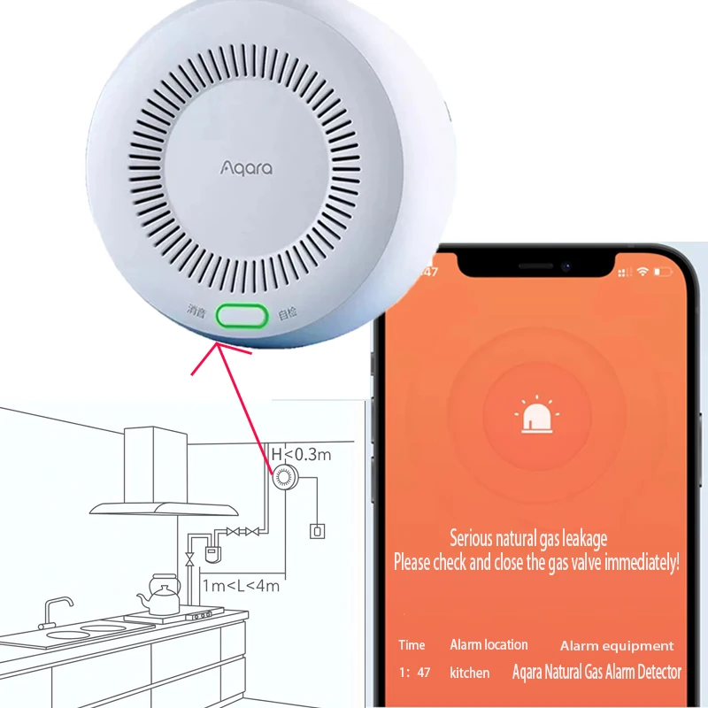 Умный детектор утечки природного газа aqara zigbee - Фотография_2