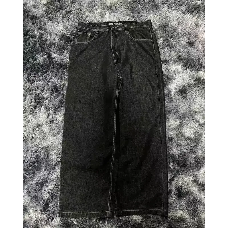 Мужские уличные модные джинсы с вышивкой букв - Фотография_3