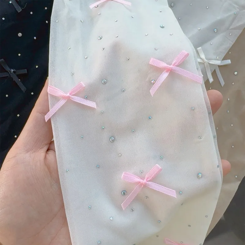 Японские колготки в стиле лолиты с бантом и вышивкой - Фотография_6