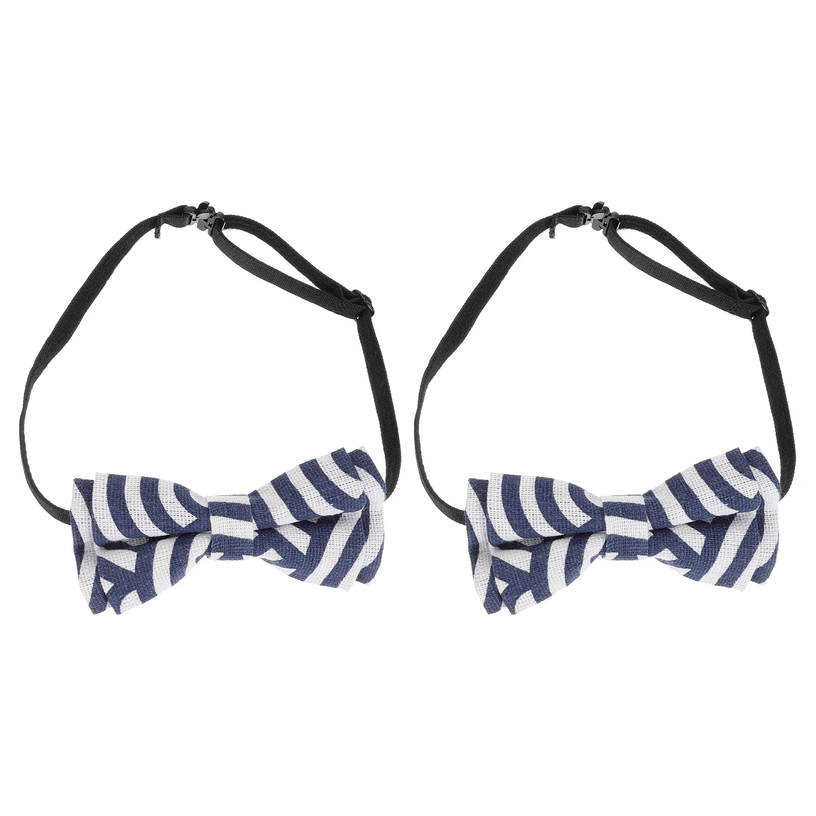 Сине-белый полосатый детский галстук-бабочка - Фотография_3