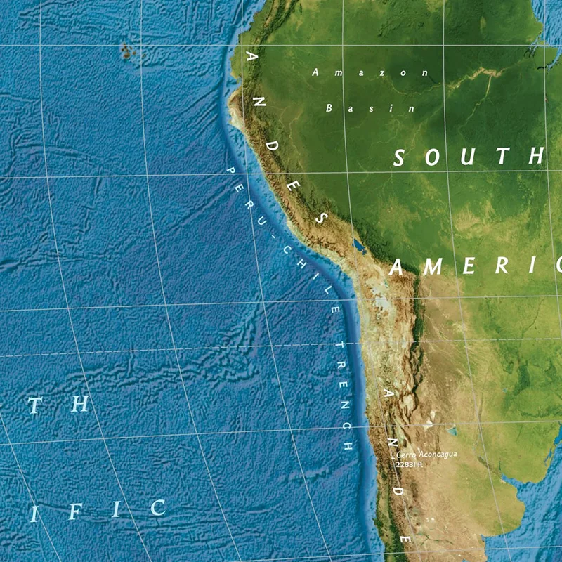 Безрамный постер с картой мира и флагами - Фотография_3