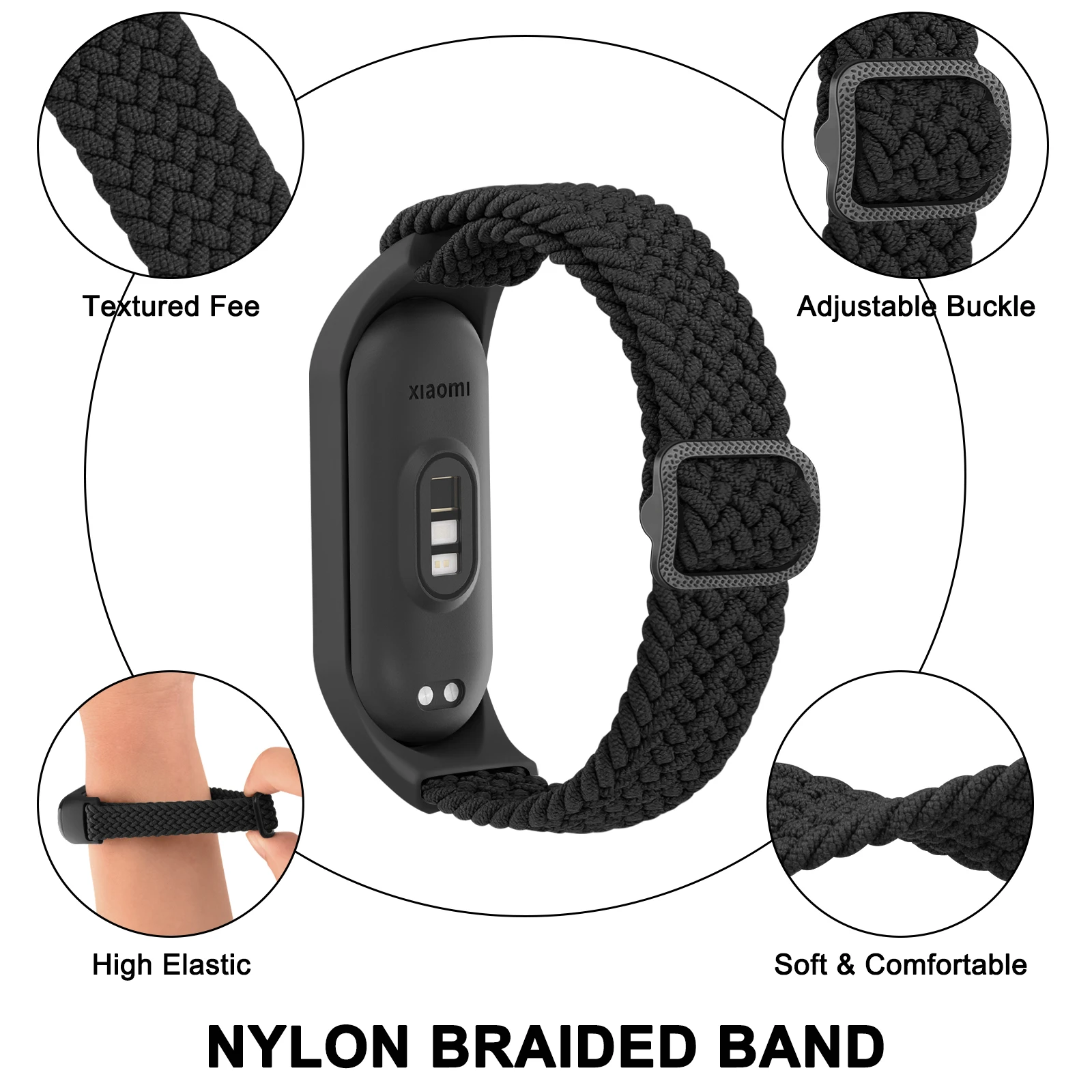 Плетеный ремешок для часов для xiaomi mi band 7 - Фотография_2