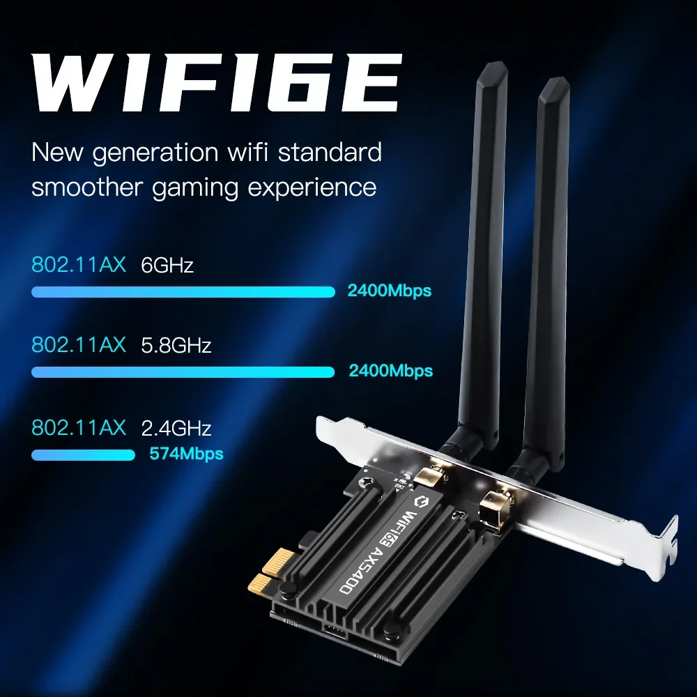 Беспроводной адаптер fenvi 5374 мбит/с wi-fi 6e pcie bluetooth 5 - Фотография_2