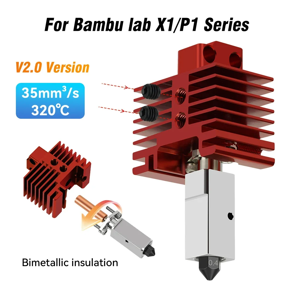 Hotend для bambu lab p1p x1c p1s x1 v2.0