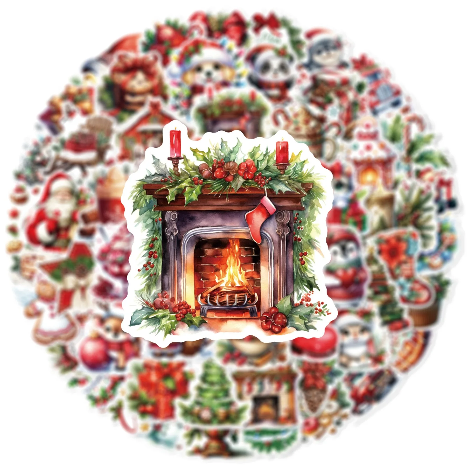 Милые рождественские водонепроницаемые наклейки в стиле граффити - Фотография_3