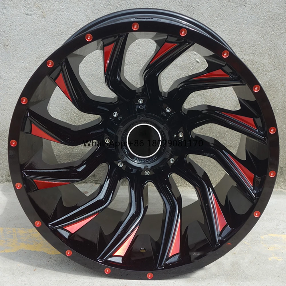 Красные спицы 20 дюймов 12j ultra deep wheel -44et 6x135 6x139 - Фотография_6