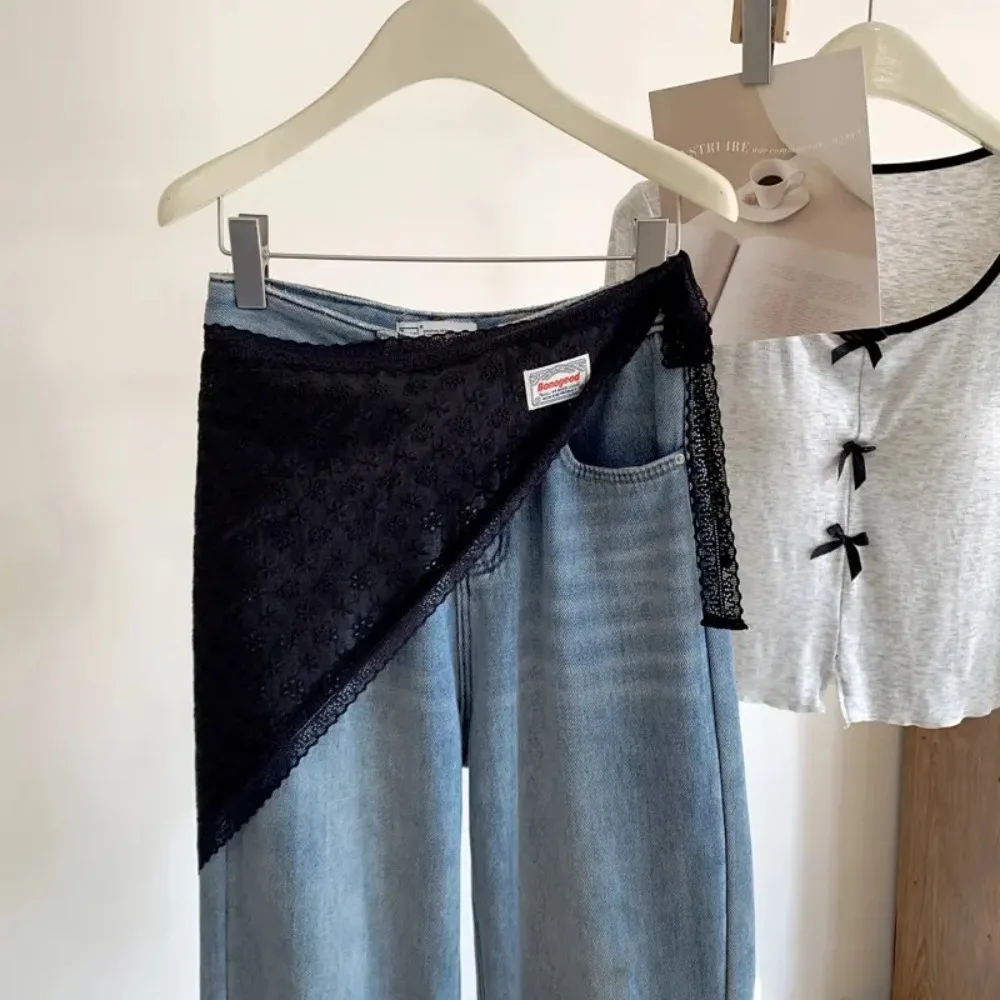 Модная милая кружевная полуюбка с цветочной вышивкой