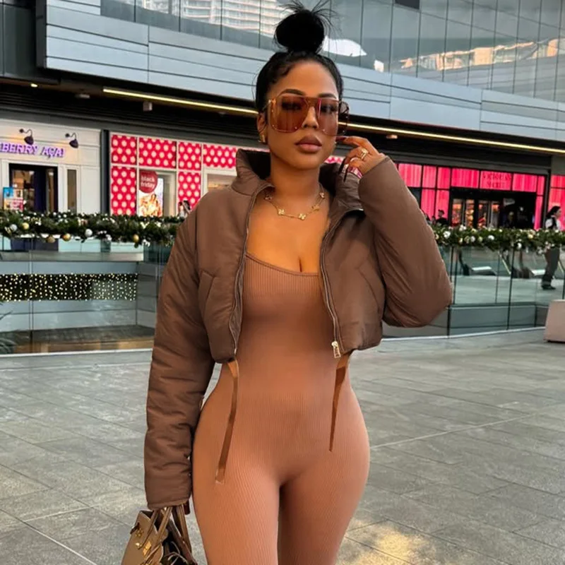 Зимняя укороченная куртка с хлопковой подкладкой - Фотография_5