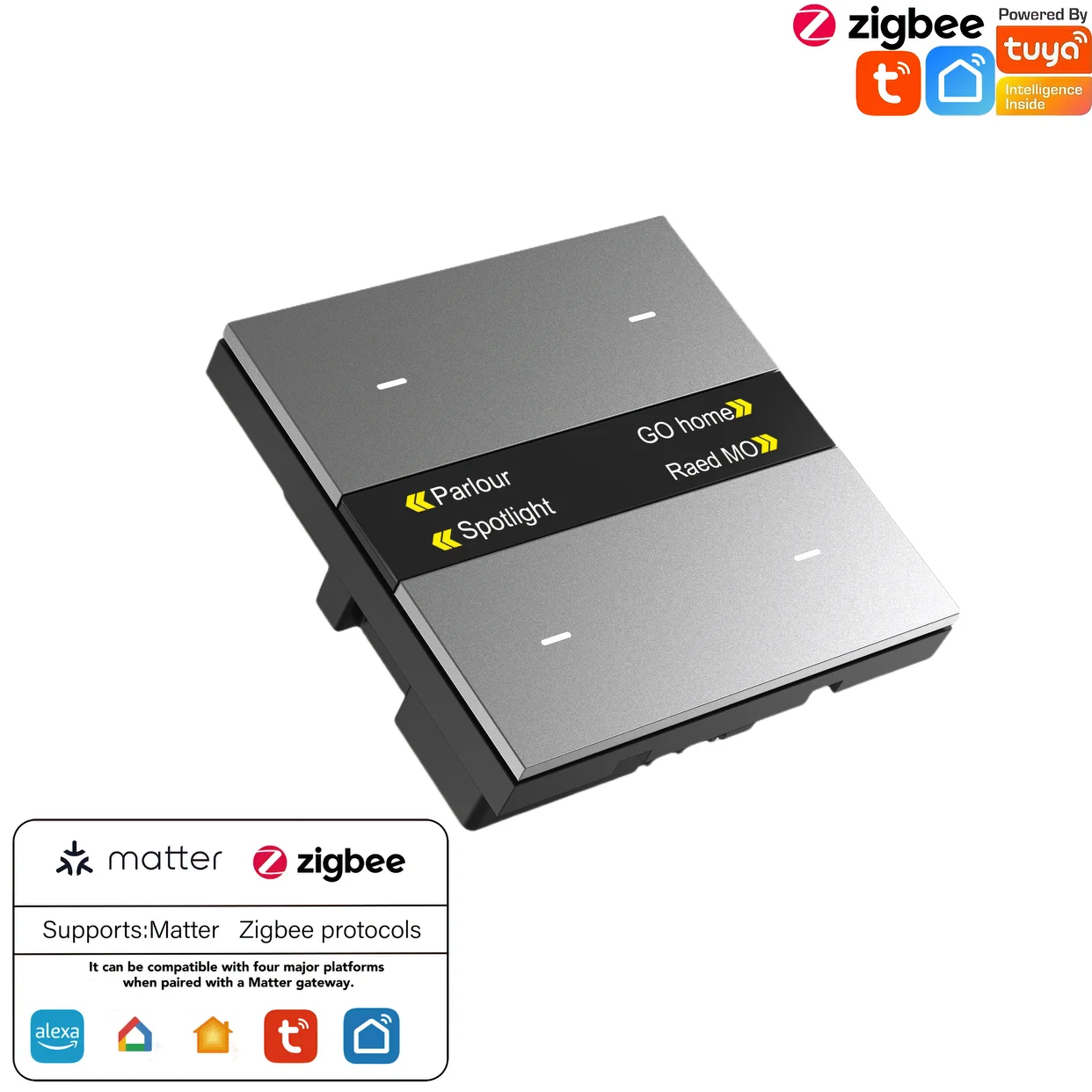Умный переключатель m8pro tuya и концентратор zigbee 3.0: погода hd/часы - Фотография_4