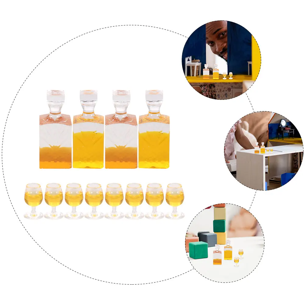 4 комплекта, мини-бутылка вина из смолы - Фотография_5