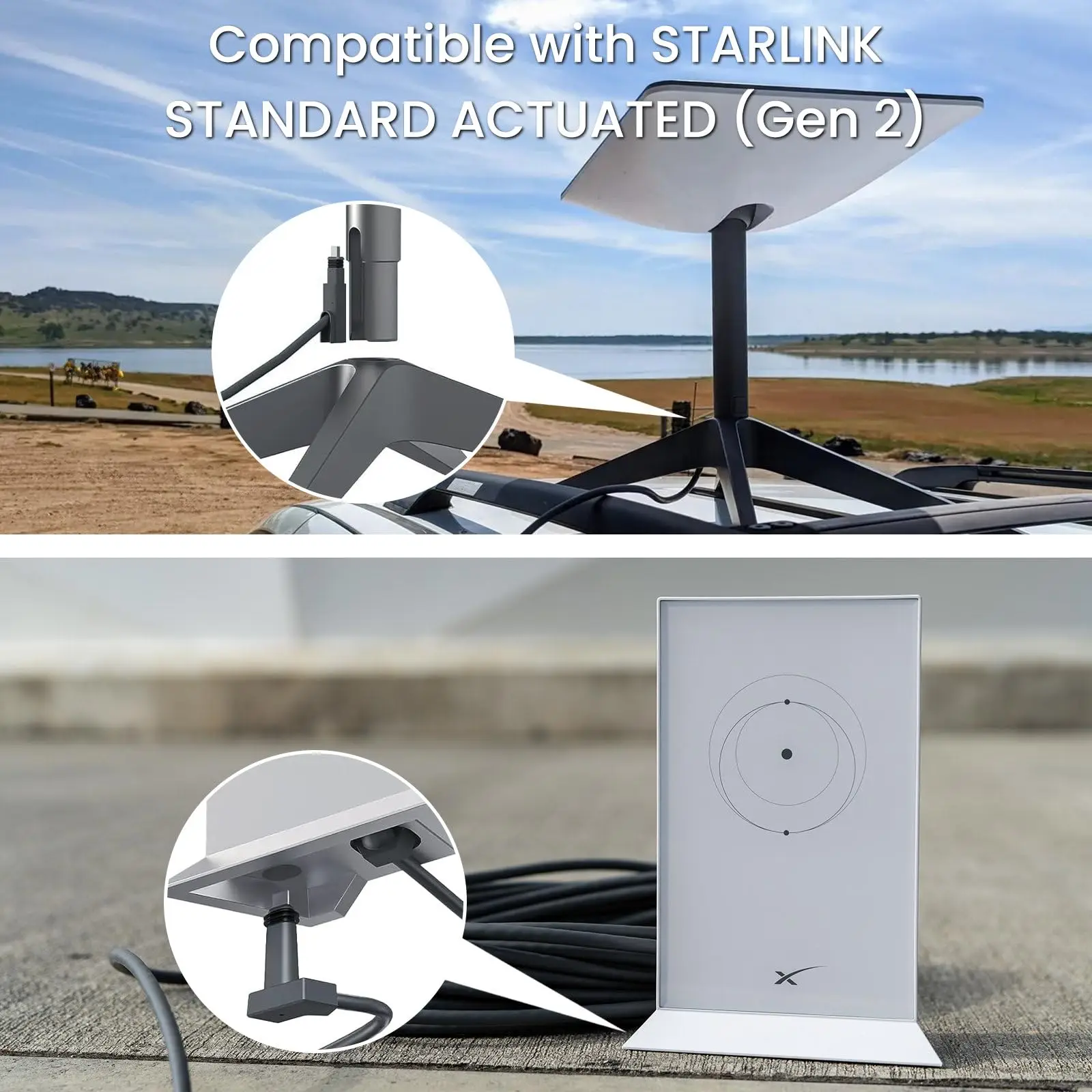 Starlink прямоугольный спутник v2 150 футов сменный кабель - Фотография_5