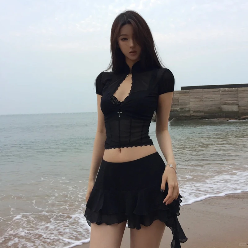 Tonngirls y2k fairycore комплект из двух предметов для женщин - Фотография_4