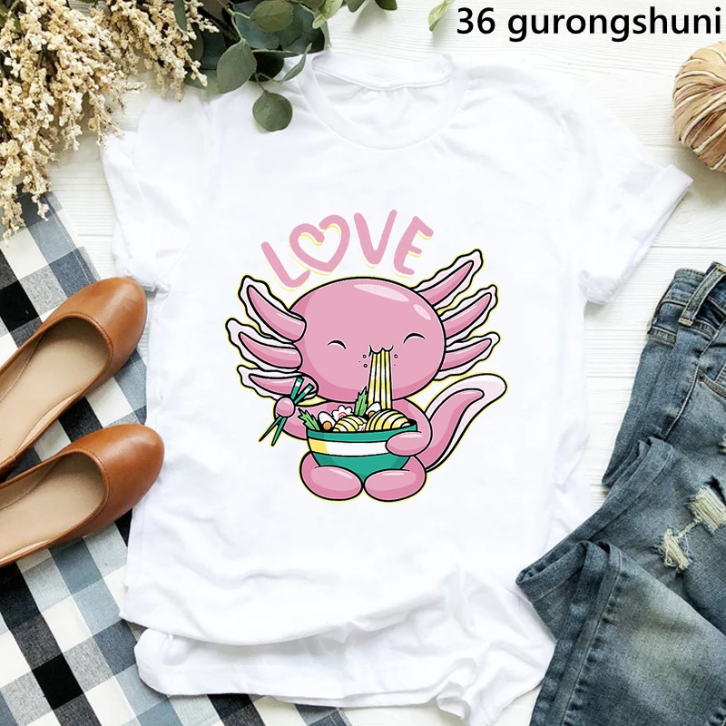 Забавная футболка love axolotl