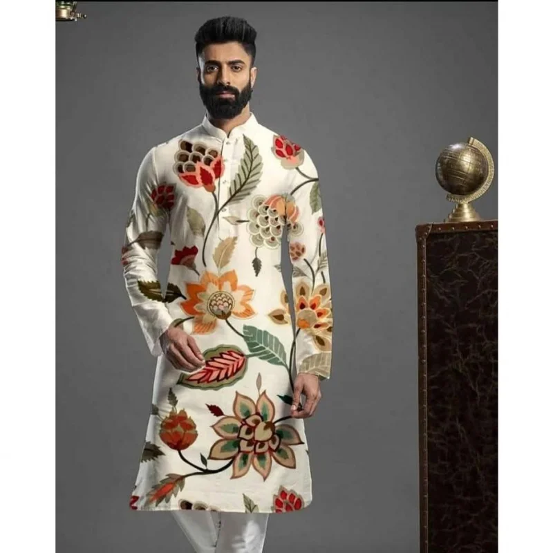 Мужской цифровой печатный kurta vardha - Фотография_5