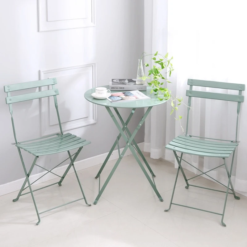 Скандинавский уличный железный складной стол и стулья - Фотография_4
