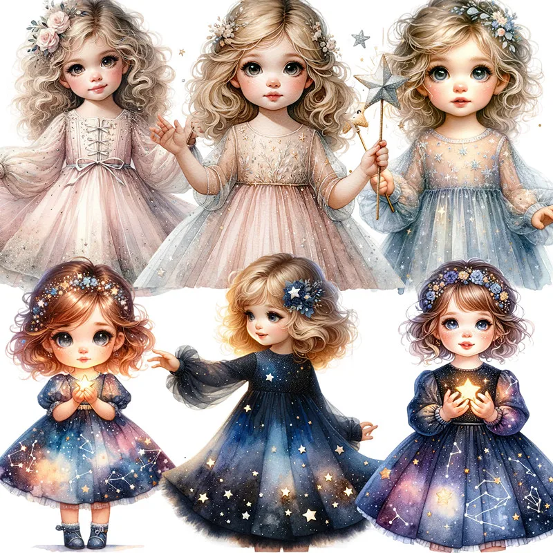 Звездное небо юбка девушка наклейки