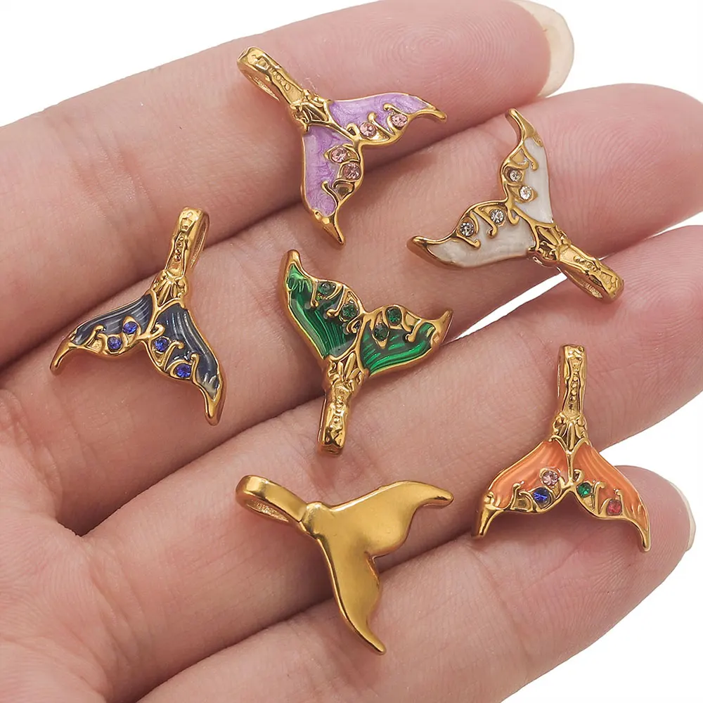 Золотая эмаль хвост русалки подвески - Фотография_3