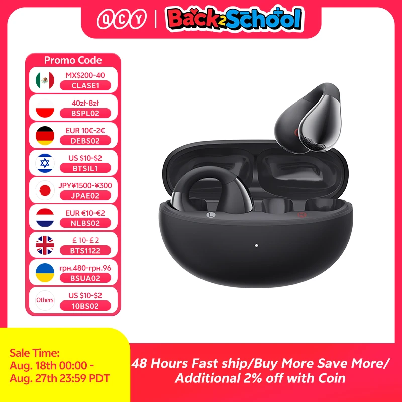 Qcy crossky c30 наушники-клипсы bluetooth 5
