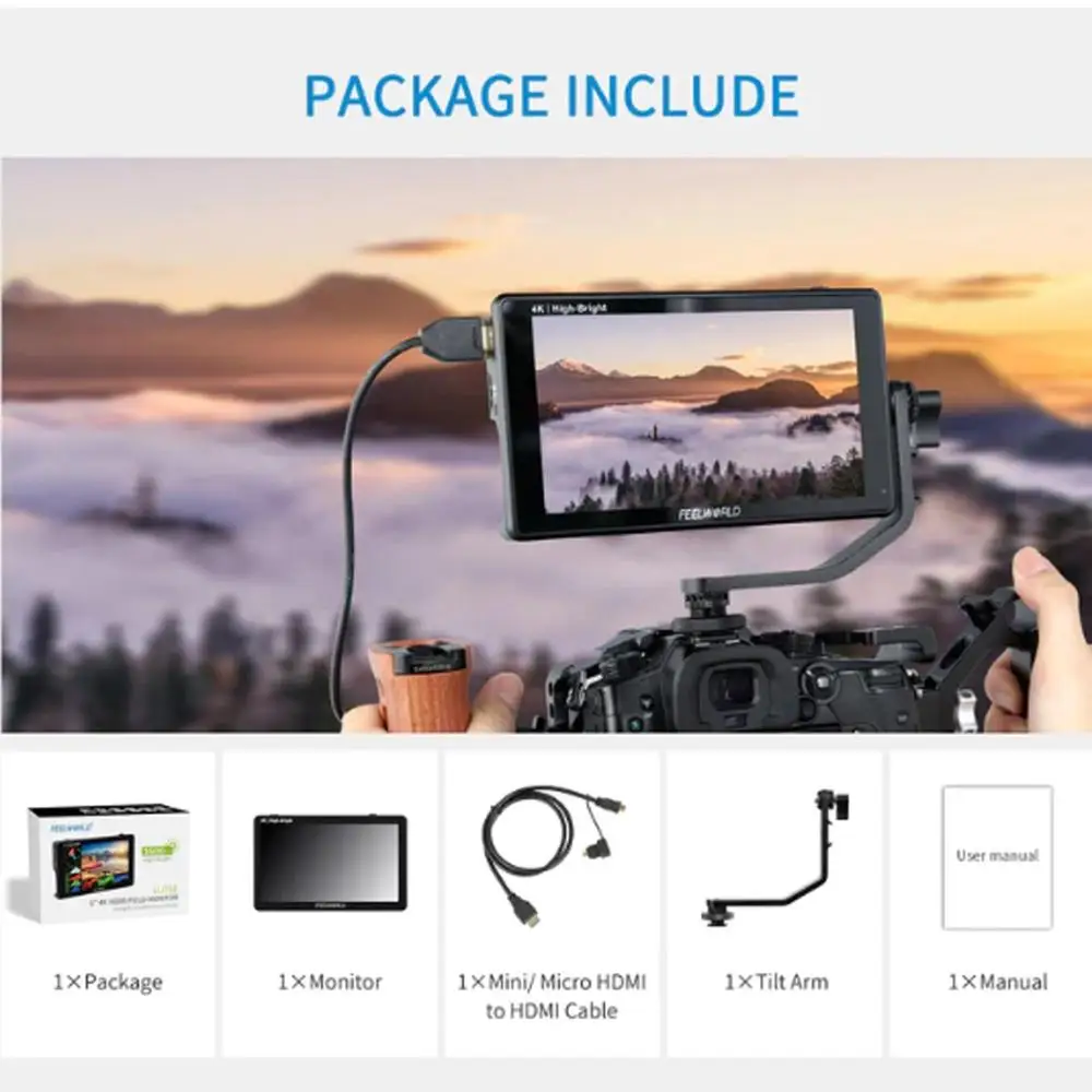 Feelworld lut6e полевой монитор dslr-камеры с сенсорным экраном - Фотография_4