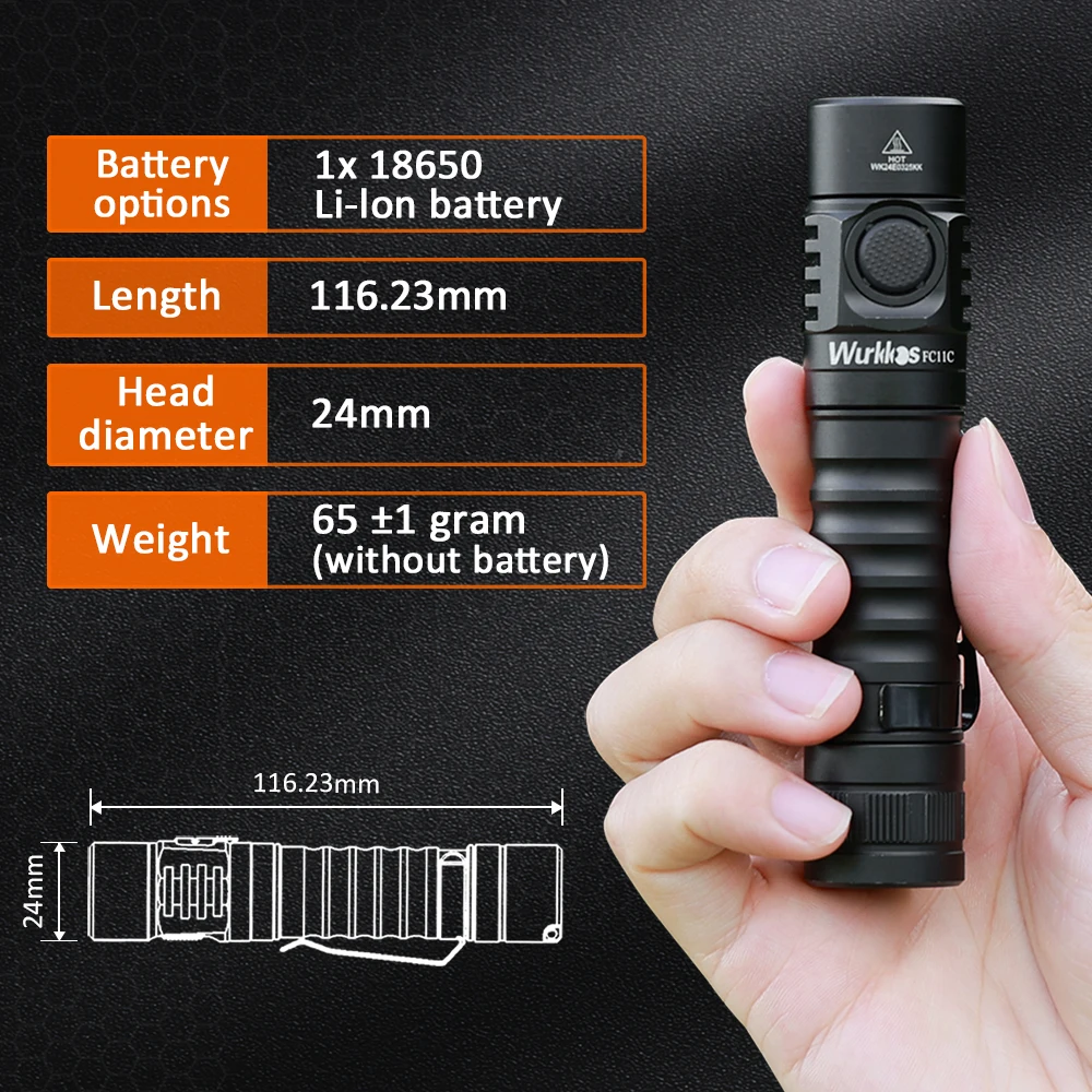 Wurkkos fc11c nichia 519a бака circuit пеший туризм 18650 фонарик макс - Фотография_4